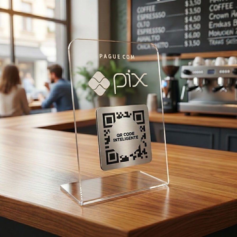 Display de Mesa PIX com QR Code Inteligente