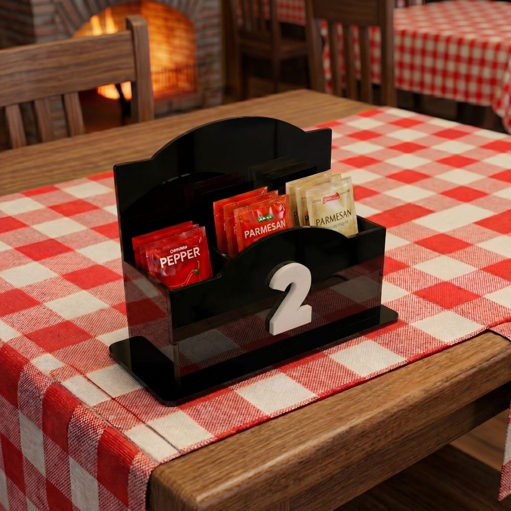 Organizador de Mesa Porta Condimentos Saches Premium