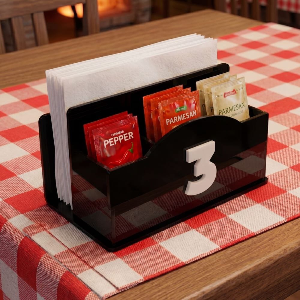 Organizador de Mesa Inteligente com Porta Guardanapo e Condimentos