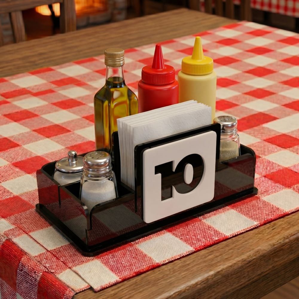 Porta Condimentos Completo Restaurante Mesa Número