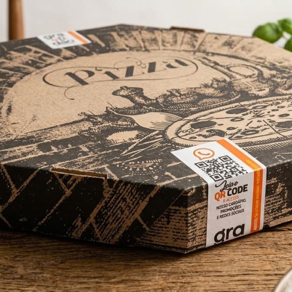 500 Lacres Adesivo Personalizado QR Code Cardápio Pizza