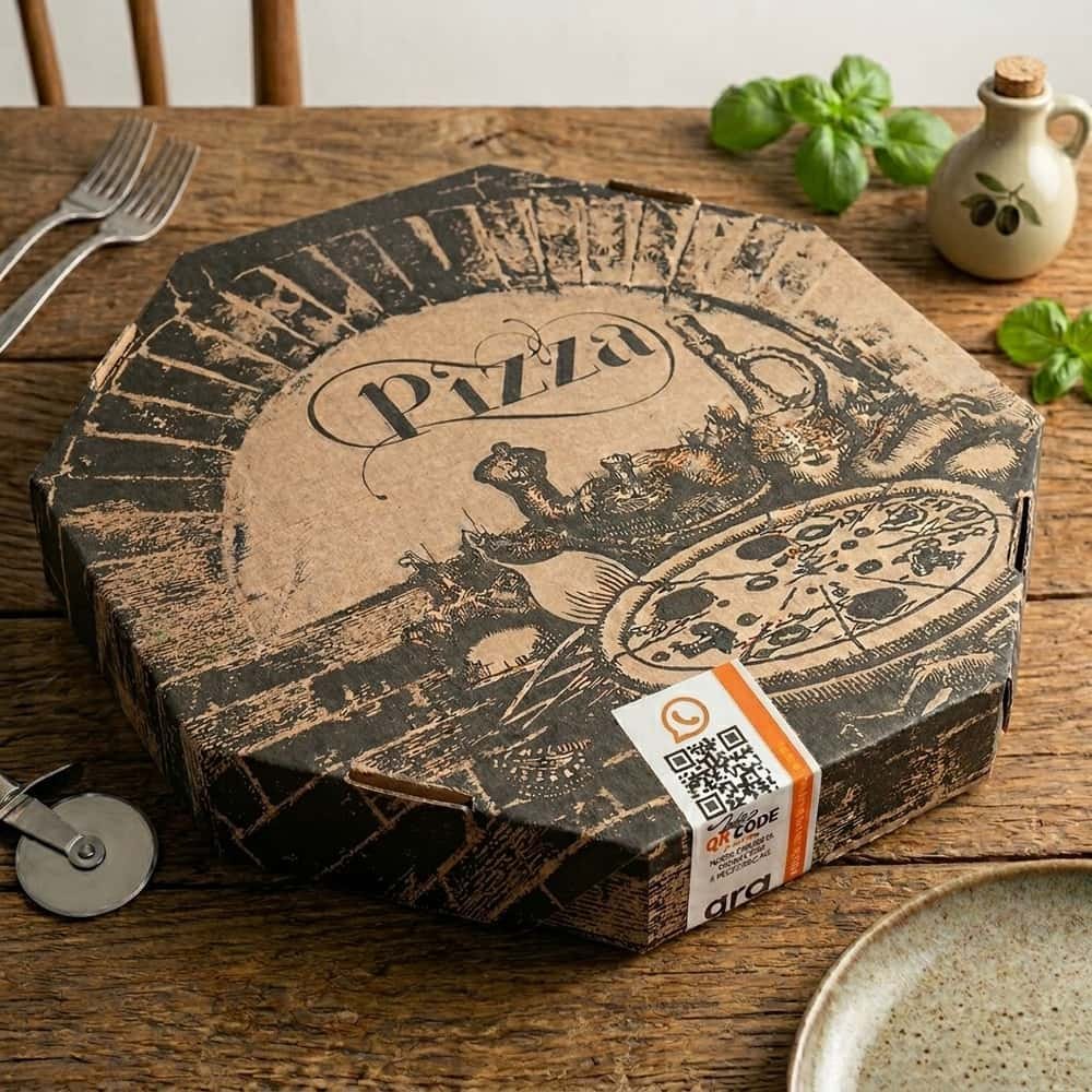 500 Lacres Adesivo Personalizado QR Code Cardápio Pizza
