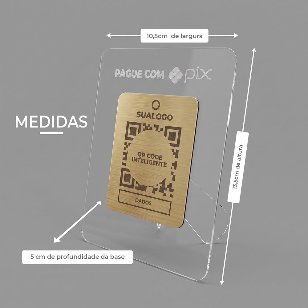 Placa Pix QR Code de Mesa em Acrílico Premium Personalizada